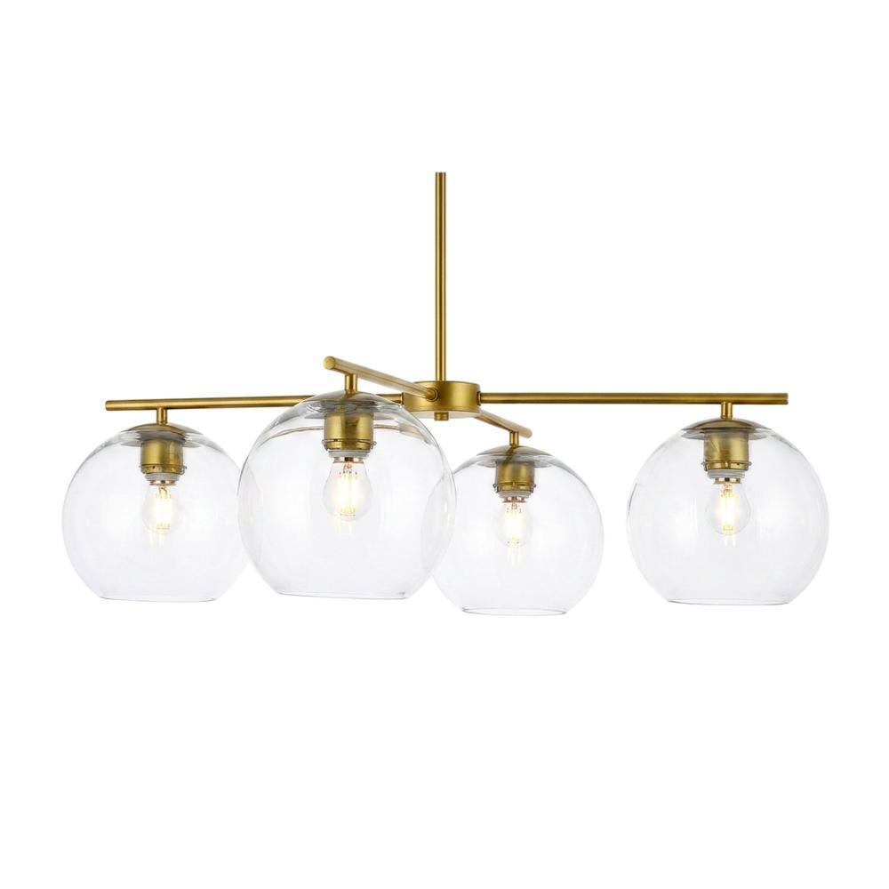 Front. Living District - Opus 4 lights brass pendant - Brass And Clear.