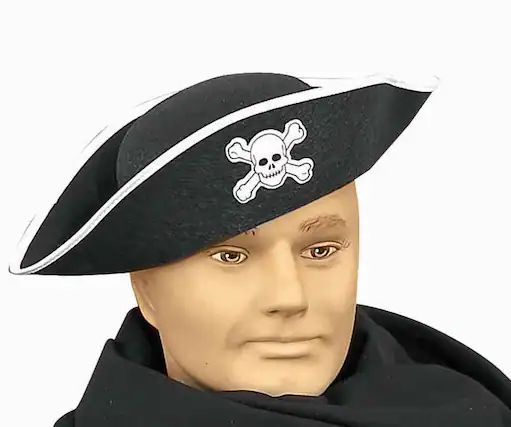 Front. Forum Novelties - Felt Pirate Adult Hat - Black.