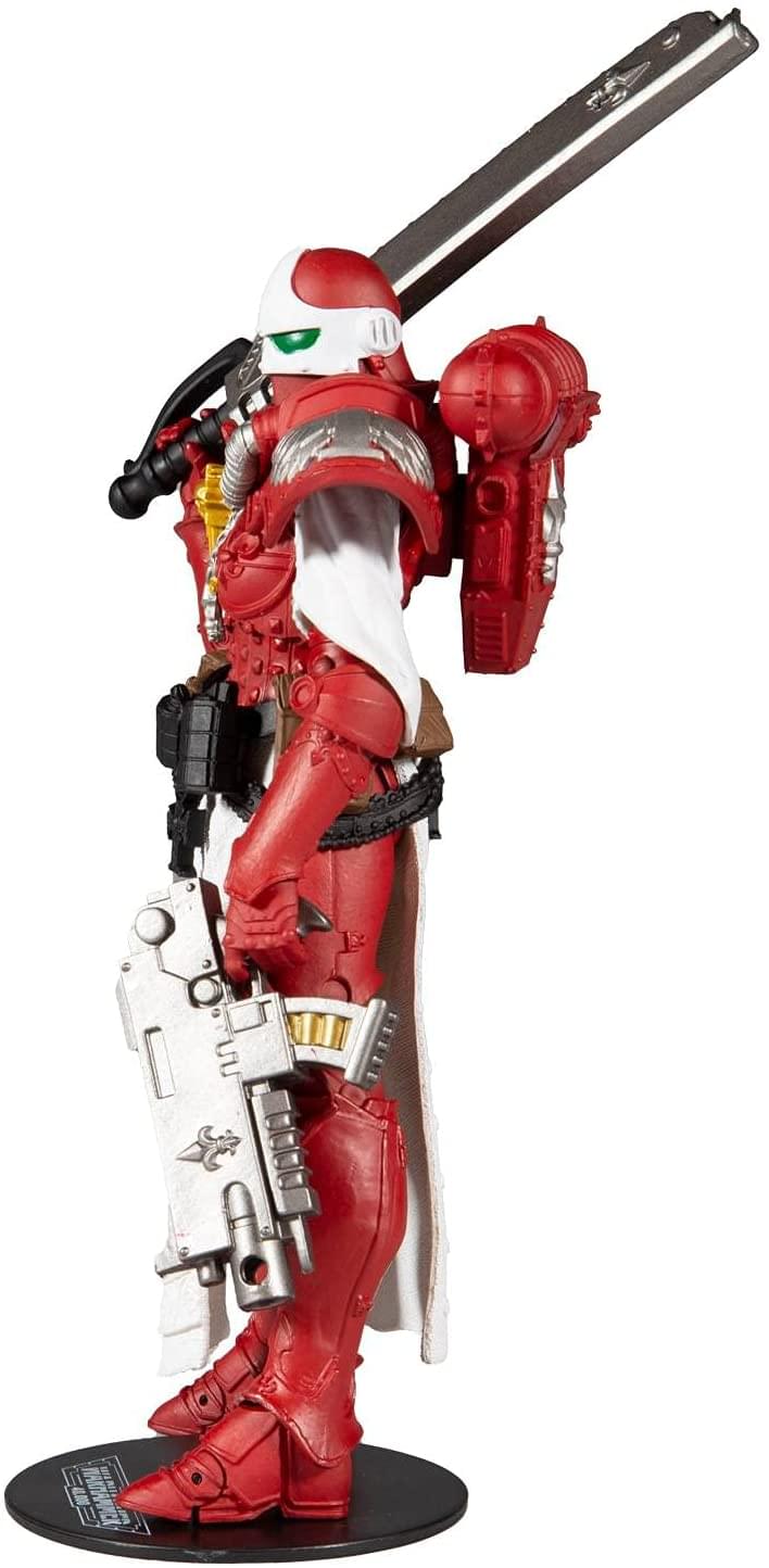 Alt View 10. McFarlane Toys - Warhammer 40K 7 Inch Action Figure | Battle Sister (Order Of The Bloody Rose) - Red.