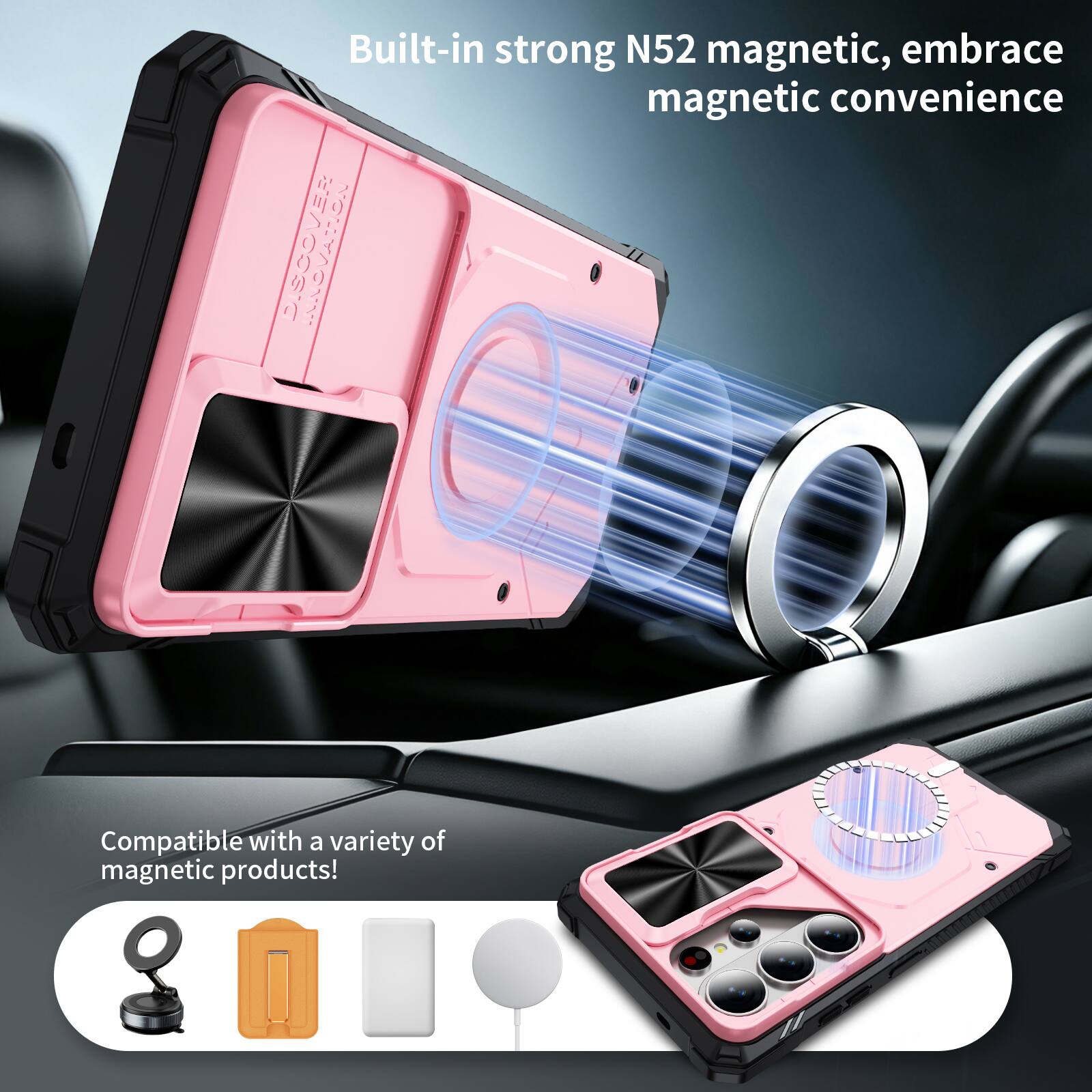 Built-in strong N52 magnetic, embrace magnetic convenience

Compatible with a variety of magnetic products!