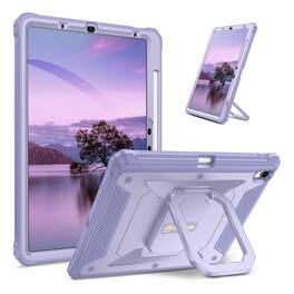 Kitcheniva - Rugged Case With Rotating Stand Built-in Screen Protector For iPad Air 11-inch M4/M3/M2 (2026/2025/2024) - Lilac Purple