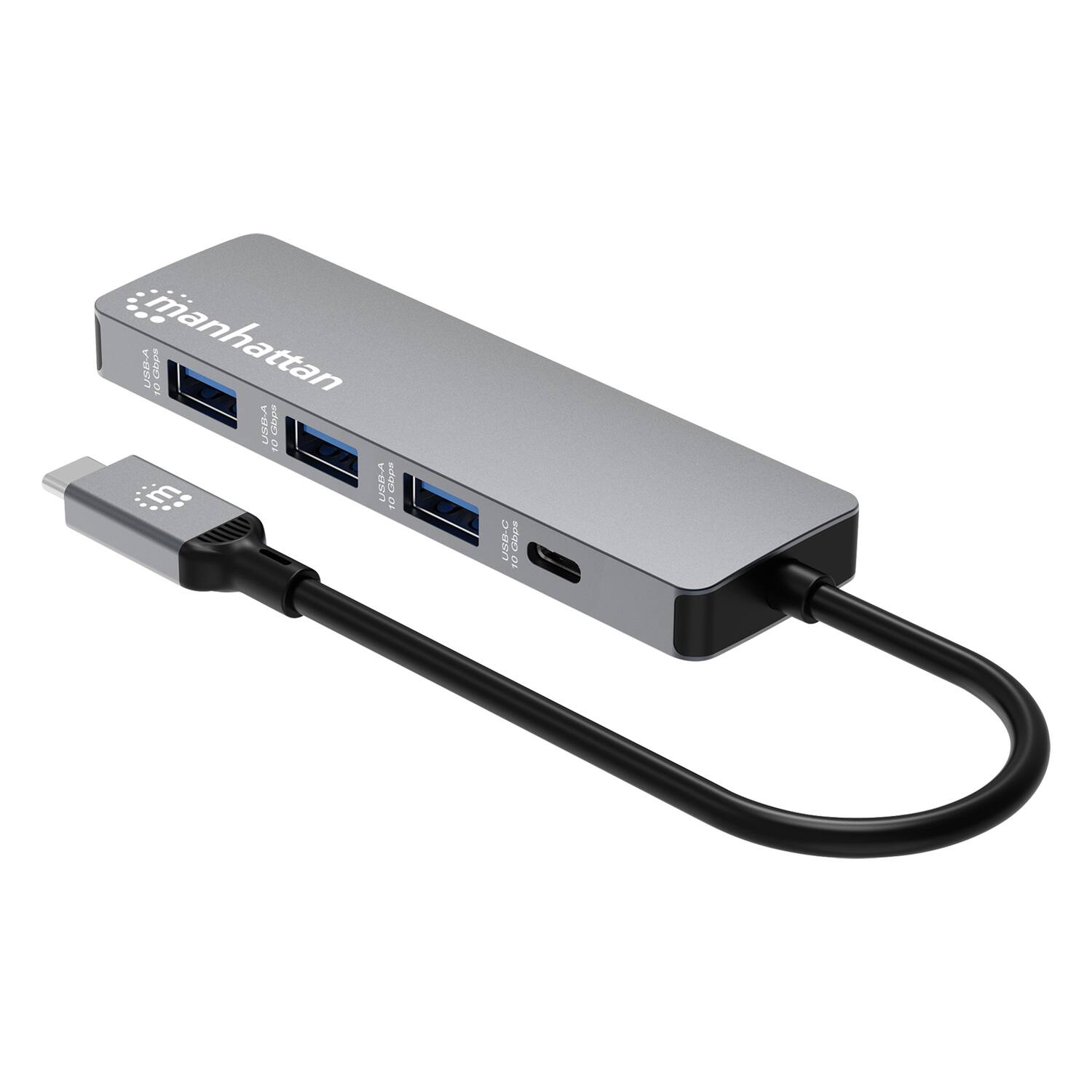 Manhattan USB-C Hub

- USB 3.0
- USB 3.0
- USB 3.0
- HDMI
- VGA
- Ethernet