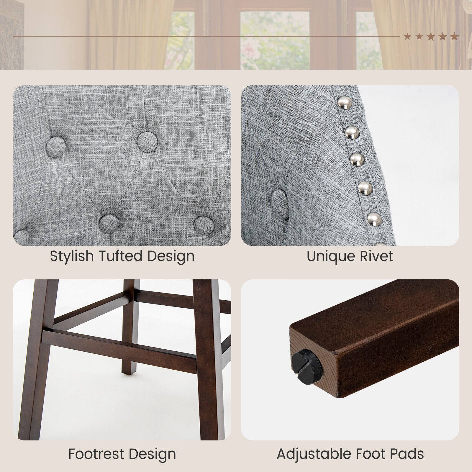 Stylish Tufted Design, Unique Rivet, Footrest Design, Adjustable Foot Pads