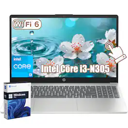 HP - 15.6" FHD Touchscreen Laptop - Intel Core i3-N305 - 8GB RAM - 256GB SSD - WiFi 6 - Windows 11 Pro - Moonlight Blue