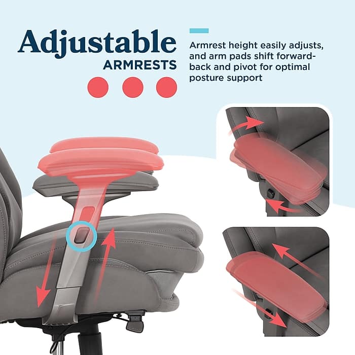 La Z Boy Noelin Ergonomic Fabric Swivel Task Chair, (52703 GRY