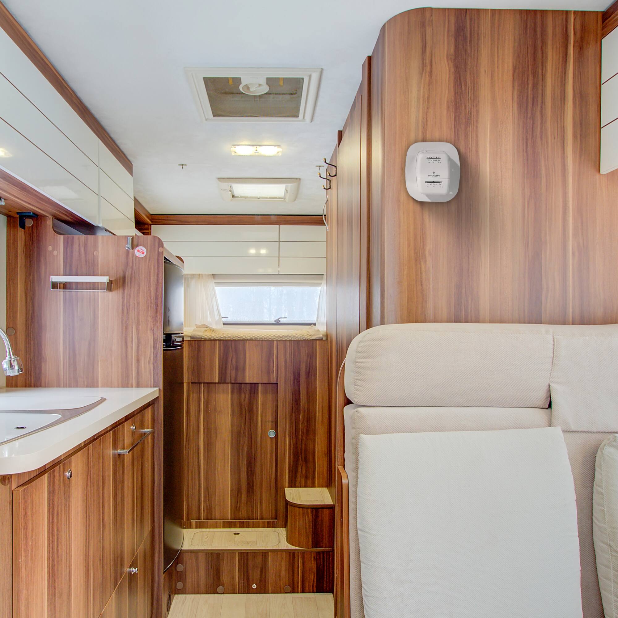 Alt View 3. Camco - Camco RV Home Thermostat, Wall Mount Dial, Control Temperature, Heat Only, White.