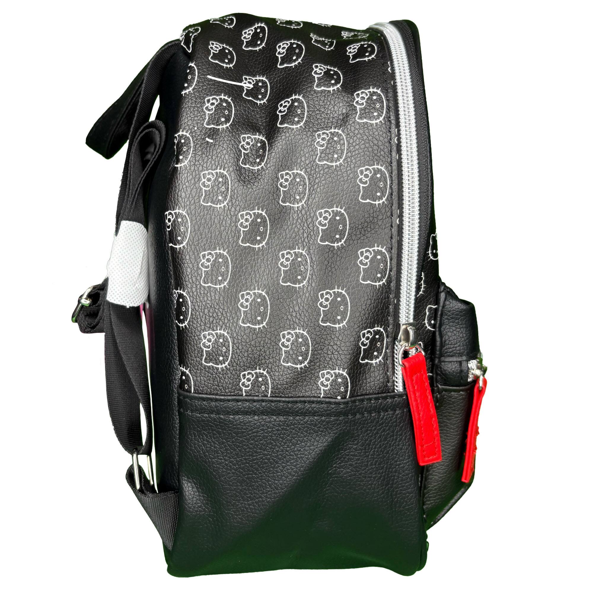 Alt View 4. UPD - Hello Kitty Black & White 10" Mini Deluxe Backpack with 1 Front pocket - Multicolored.