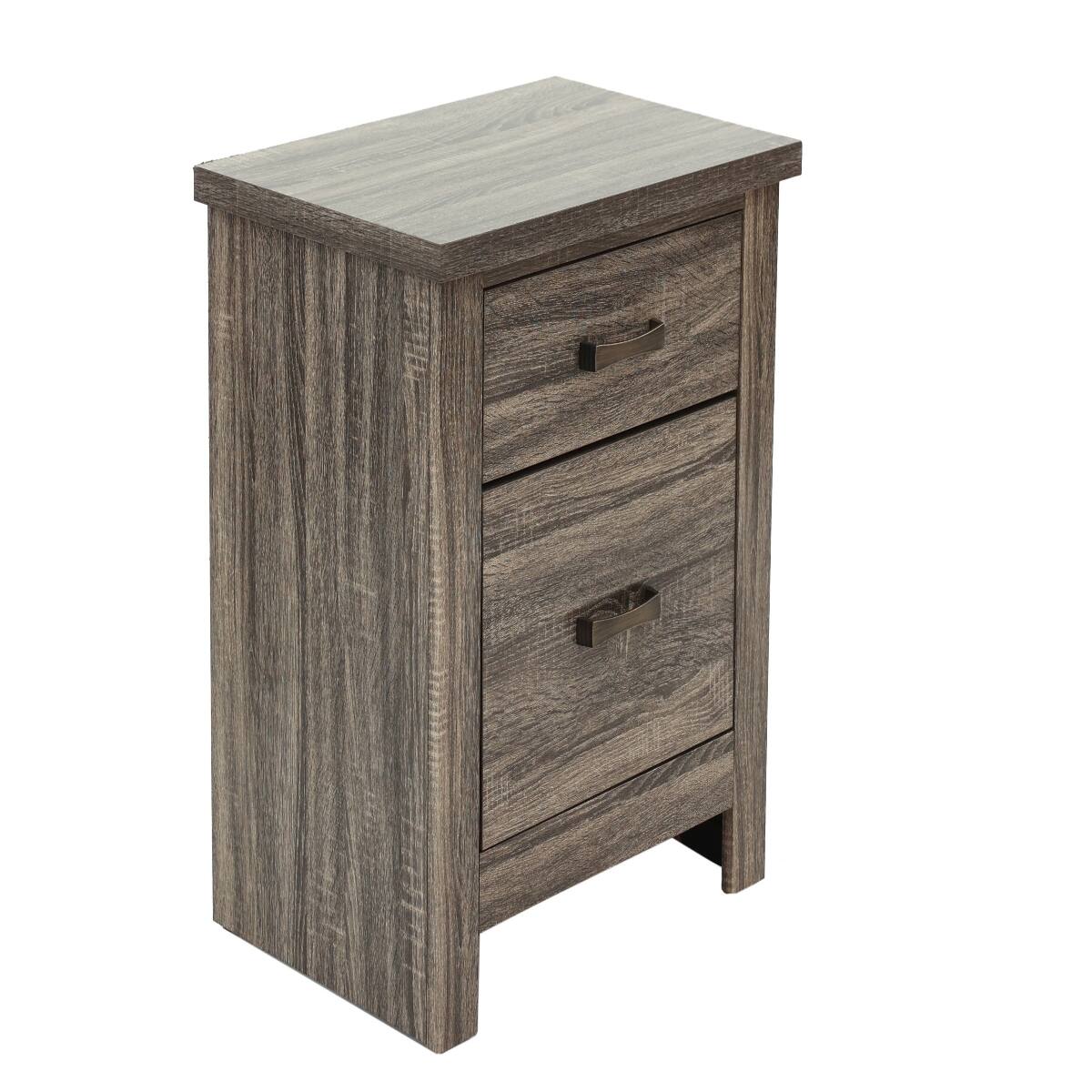 Alt View 9. Loheer - Loheer Natural Finish Wooden Nightstand, 2 Drawer Bedside Table, 24 in High - Natural.