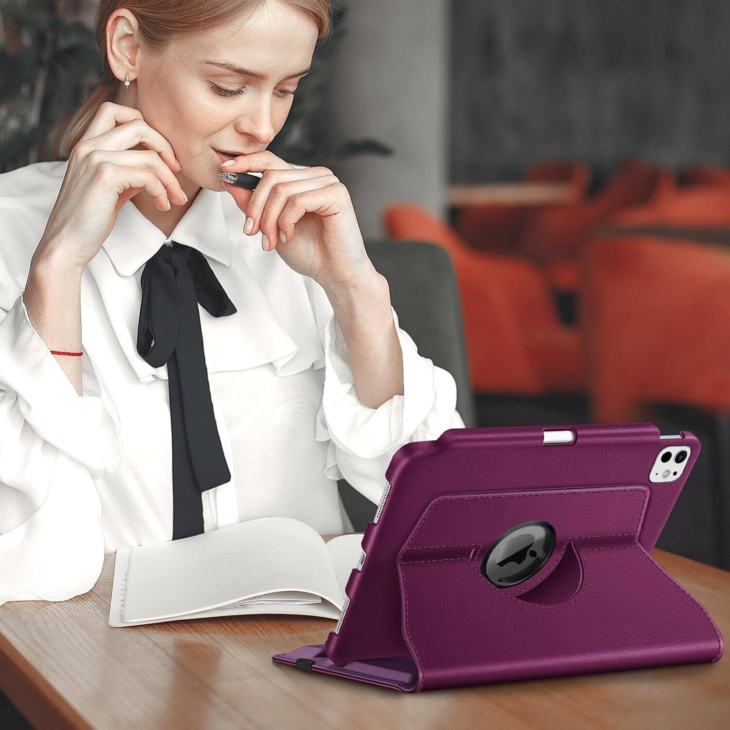 Alt View 2. Fintie - Rotating Case for iPad Pro 11-inch (M5) 2025 / (M4) 2024 | Portrait & Landscape Viewing Swivel Smart Stand Cover - Purple.