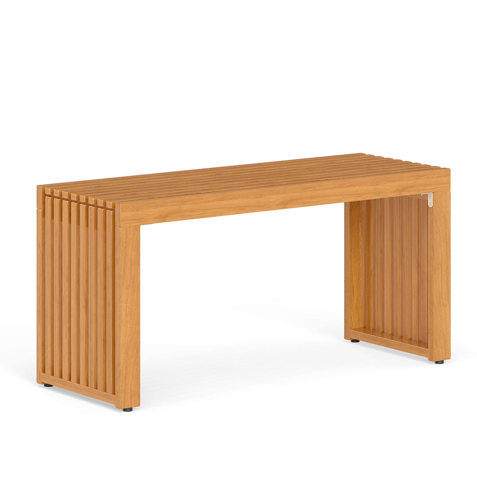 Alt View 9. Gymax - Gymax 36 Inch Patio Bench All-Slat Acacia Wood Loveseat for 2 People 800 lbs Capacity - Teak.