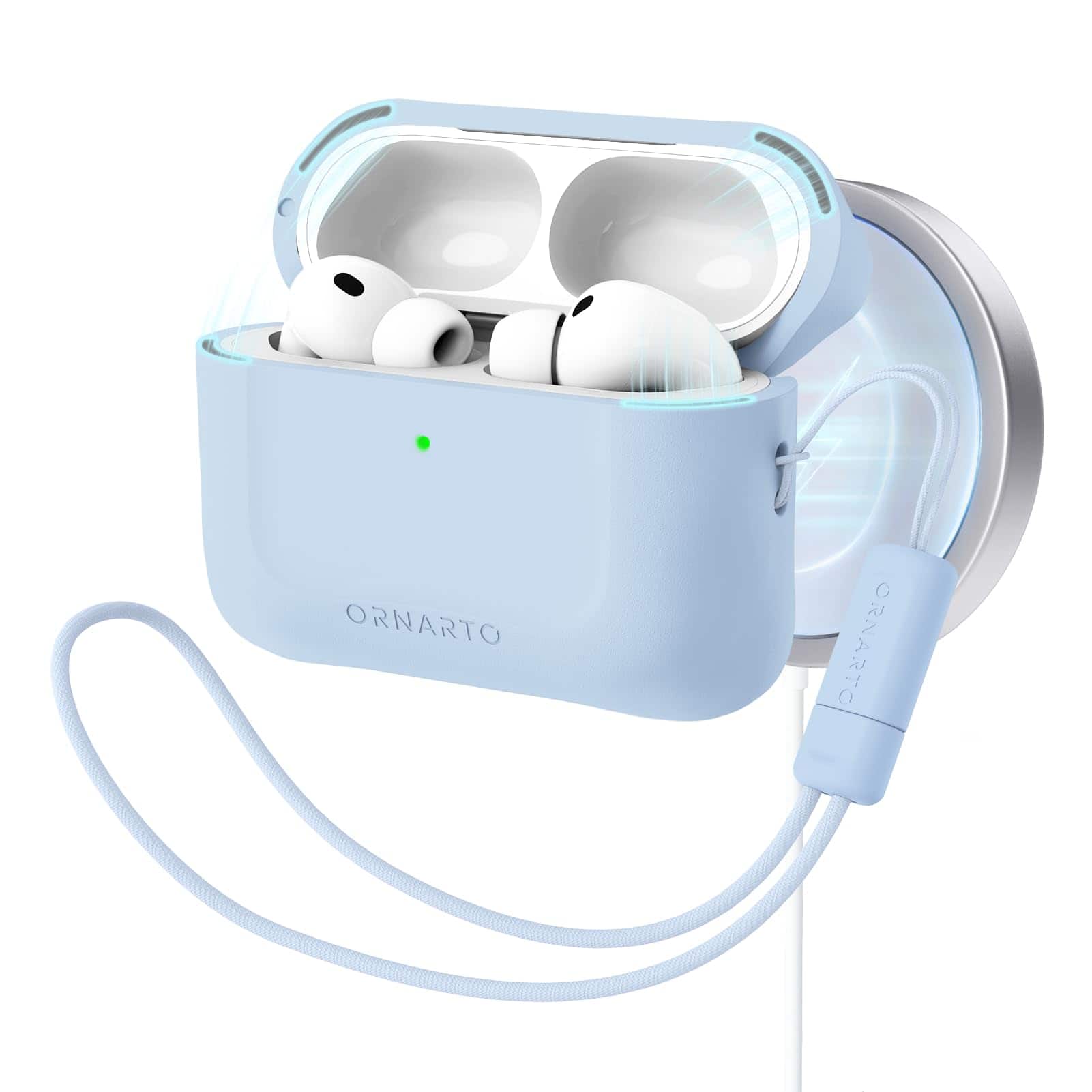 Ornarto - for AirPods Pro 3 Case 2025, Compatible with MagSafe, Secure Magnetic Lid, Adjustable Lanyard - Baby Blue price history on PriceWatchPro