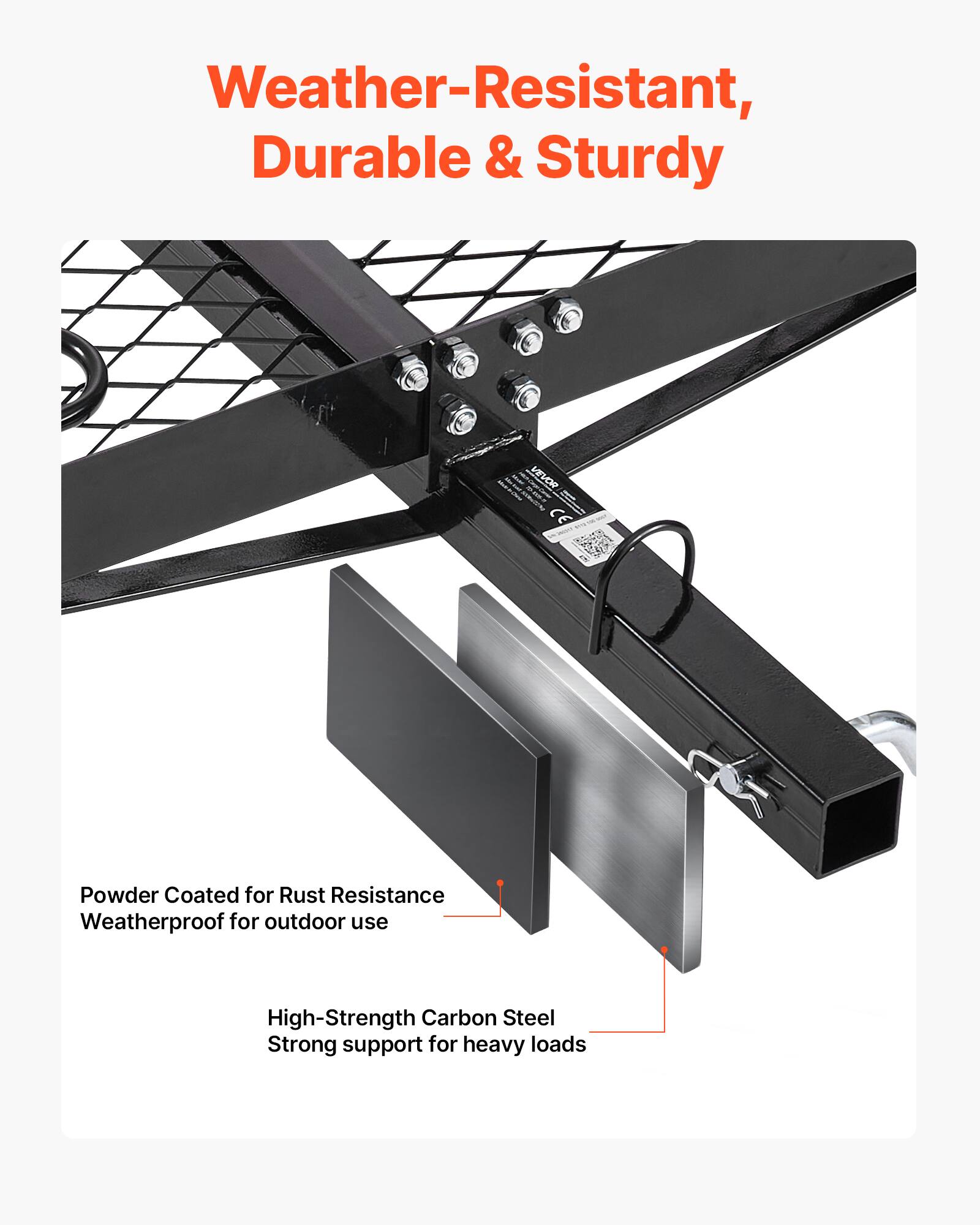Weather-Resistant, Durable & Sturdy

Powder Coated for Rust Resistance
Weatherproof for outdoor use

High-Strength Carbon Steel
Strong support for heavy loads