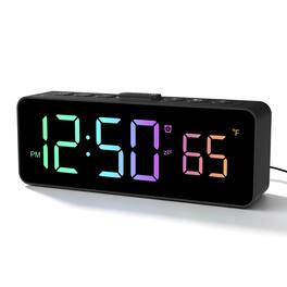 Dazzed Corner - 2-in-1 Digital Alarm Clock with Temperature Display - Black