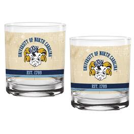 Indigo Falls - North Carolina Tar Heels Two-Pack 14oz. Tan Vintage Glass Set - Multicolor