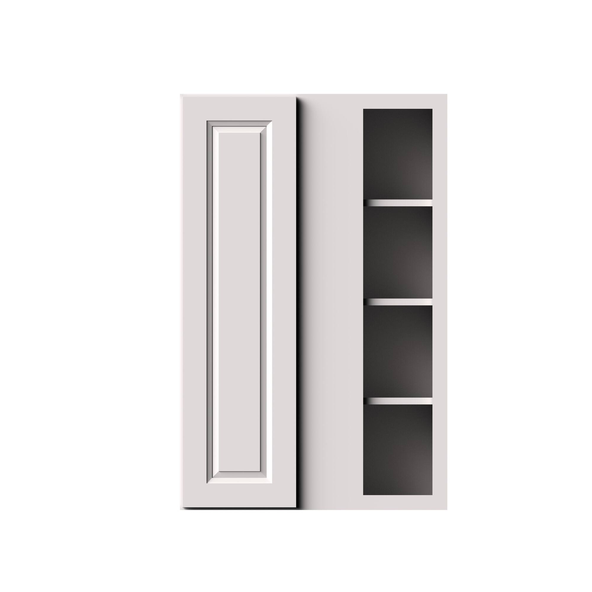 Alt View 1. Boyel Living - 27-in W x 42-in H x 12-in D Shaker Corner Kitchen Wall Cabinet with Soft-Close Door - Glacier White.