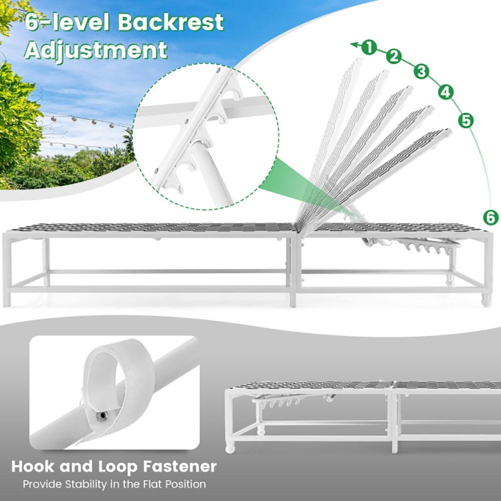 6-level Backrest Adjustment

1 2 3 4 5 6

Hook and Loop Fastener
Provide Stability in the Flat Position