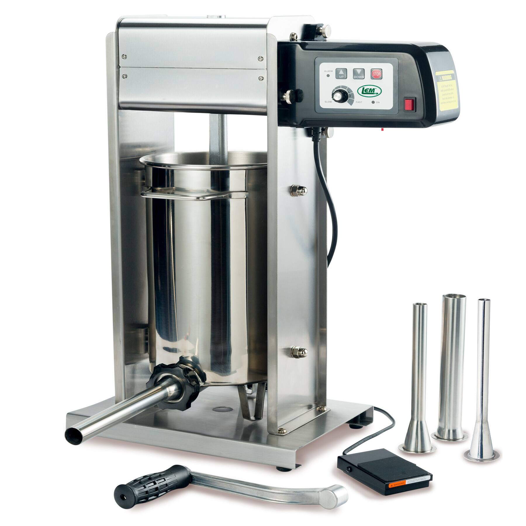 Front. LEM Product - Big Bite 30LB Motorized Stuffer - Stainless.