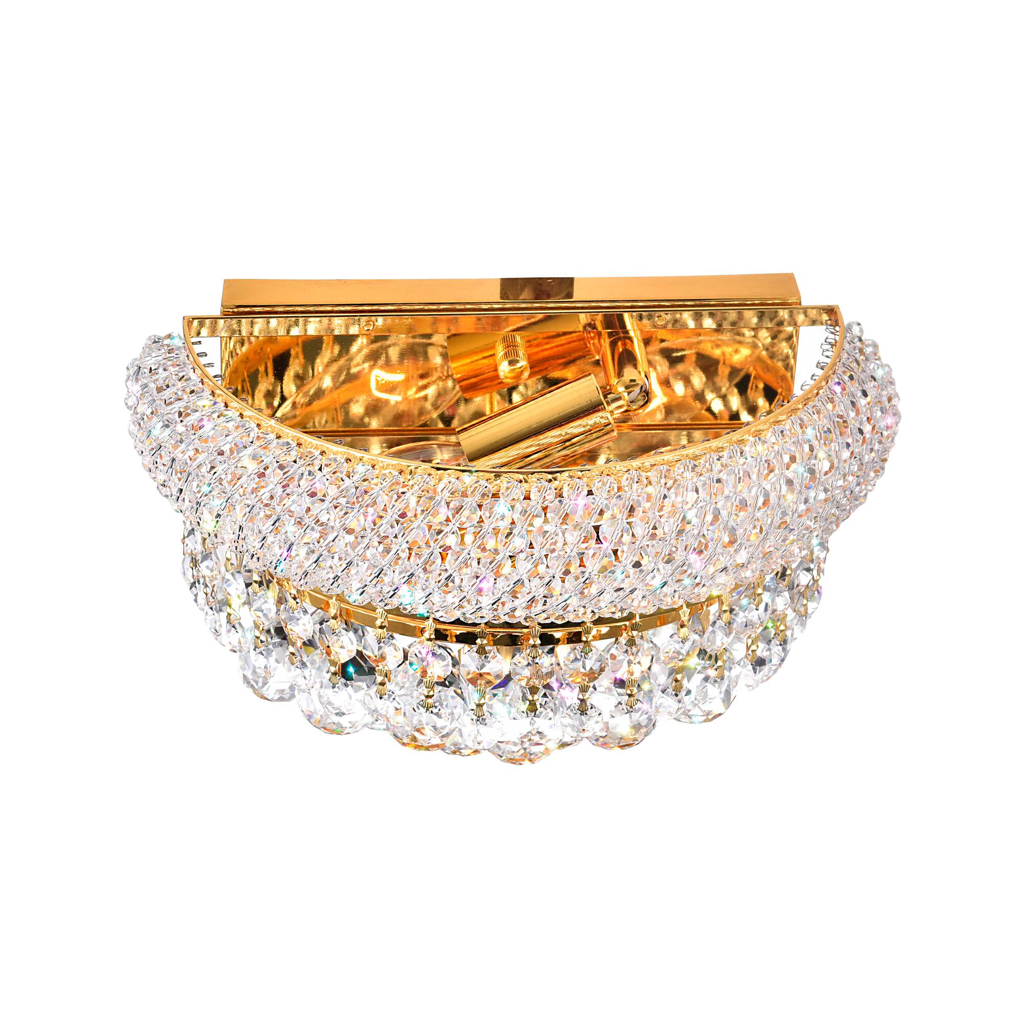 Angle. CWI Lighting - Empire 2 Light Wall Sconce With Gold Finish - Gold.