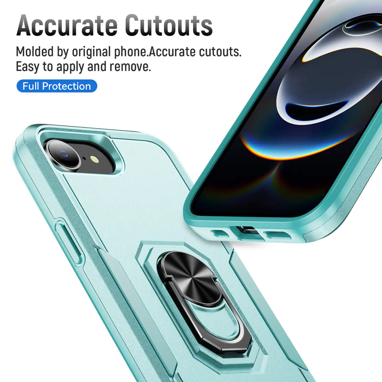 Accurate Cutouts  
Molded by original phone. Accurate cutouts. Easy to apply and remove.  
Full Protection