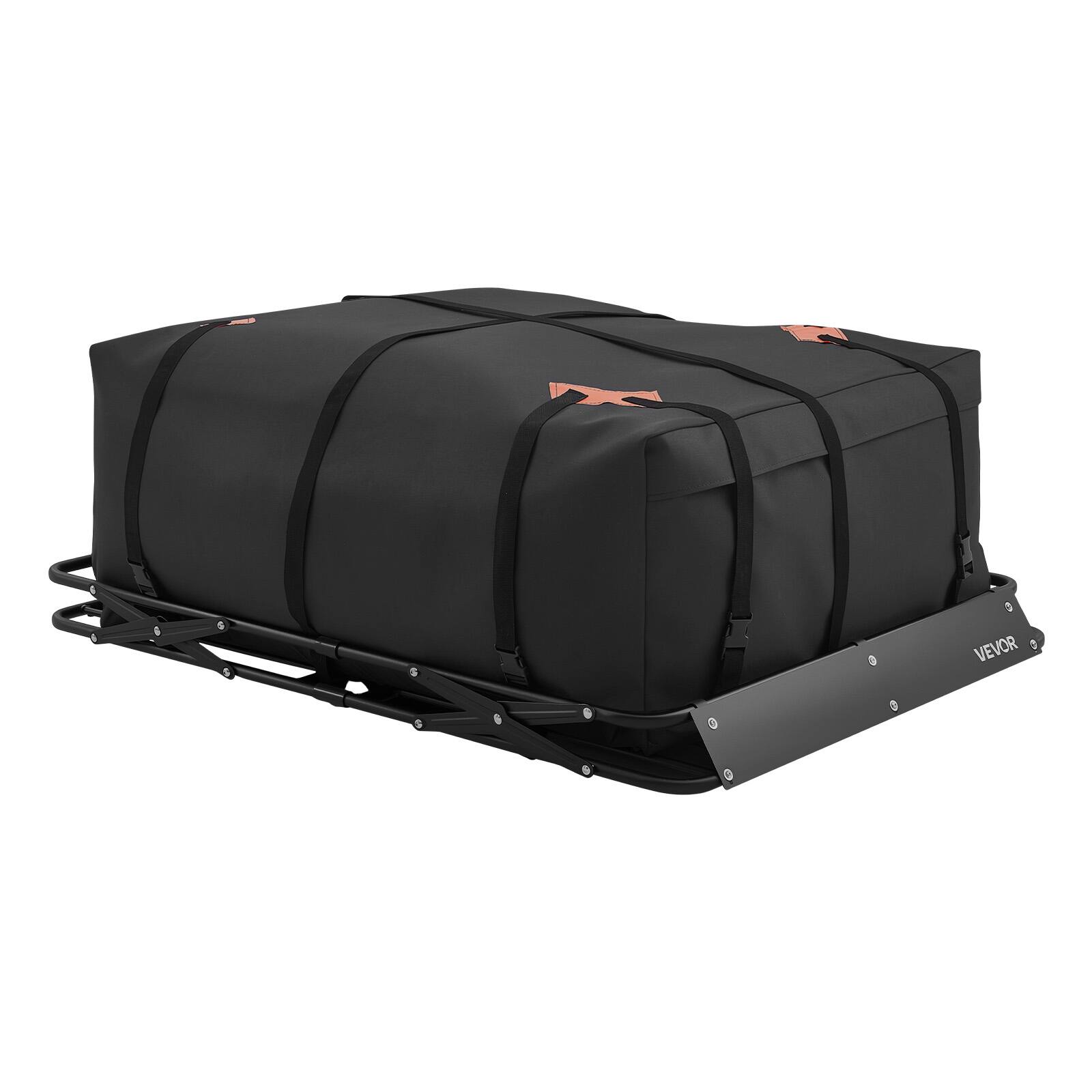 Alt View 5. VEVOR - Roof Rack Cargo Basket, 51 x 36 x 4 in, Heavy Duty Roof Top Carrier Basket with Folding Design, 200 lbs Capacity - Black.