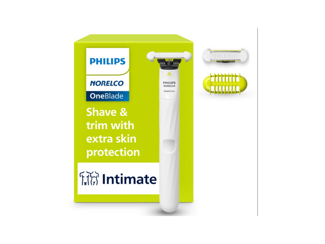 PHILIPS NORELCO  
OneBlade  
Shave & trim with extra skin protection  
Intimate
