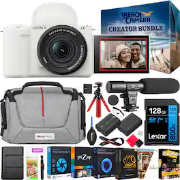 Sony - ZV-E10 II Mirrorless Camera White + 16-50mm OSS II Zoom Lens Kit Creator Bundle