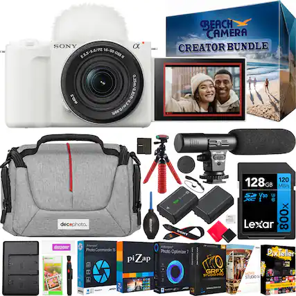 SONY α E 3.5-5.6/PZ 16-50 OSS II
BEACH CAMERA CREATOR BUNDLE
decophoto.
128 GB 120 MB/s V30 U3 800x Lexar
Ashampoo Photo Optimizer 7
piZap
GRFX STUDIO PRO
PocTeller
decophoto.
Ashampoo Photo Commander 16
PocTeller
WWW.AUTOFS.COM
120
128 GB
MB/s
V30
U3
800x
Lexar
decophoto.
Ashampoo Photo Optimizer 7
piZap
GRFX STUDIO PRO
PocTeller
WWW.AUTOFS.COM