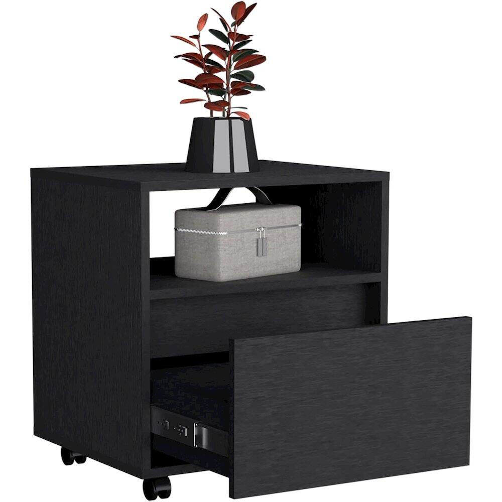 Alt View 2. TuHome - Austin Nightstand Black MDF - Black.