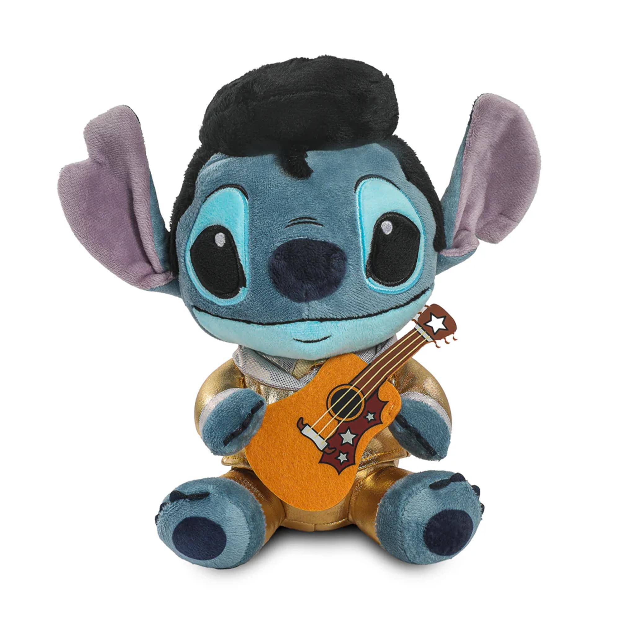Front. Kidrobot - Disney Lilo & Stitch 9 Inch Elvis Stitch Plush | Gold Suit - Blue.