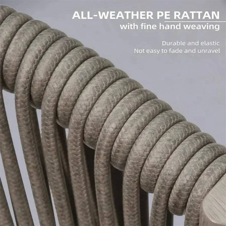 ALL-WEATHER PE RATTAN  
with fine hand weaving  

Durable and elastic  
Not easy to fade and unravel