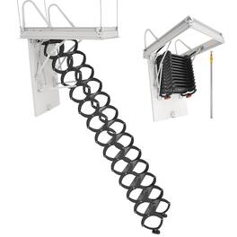 VEVOR - Attic Ladder, 660LBS/299.4KG Capacity, Fits 10.5 to 11 ft Ceiling Height and 39.4 x 27.5 inch Opening Size, Alloy Steel - Black