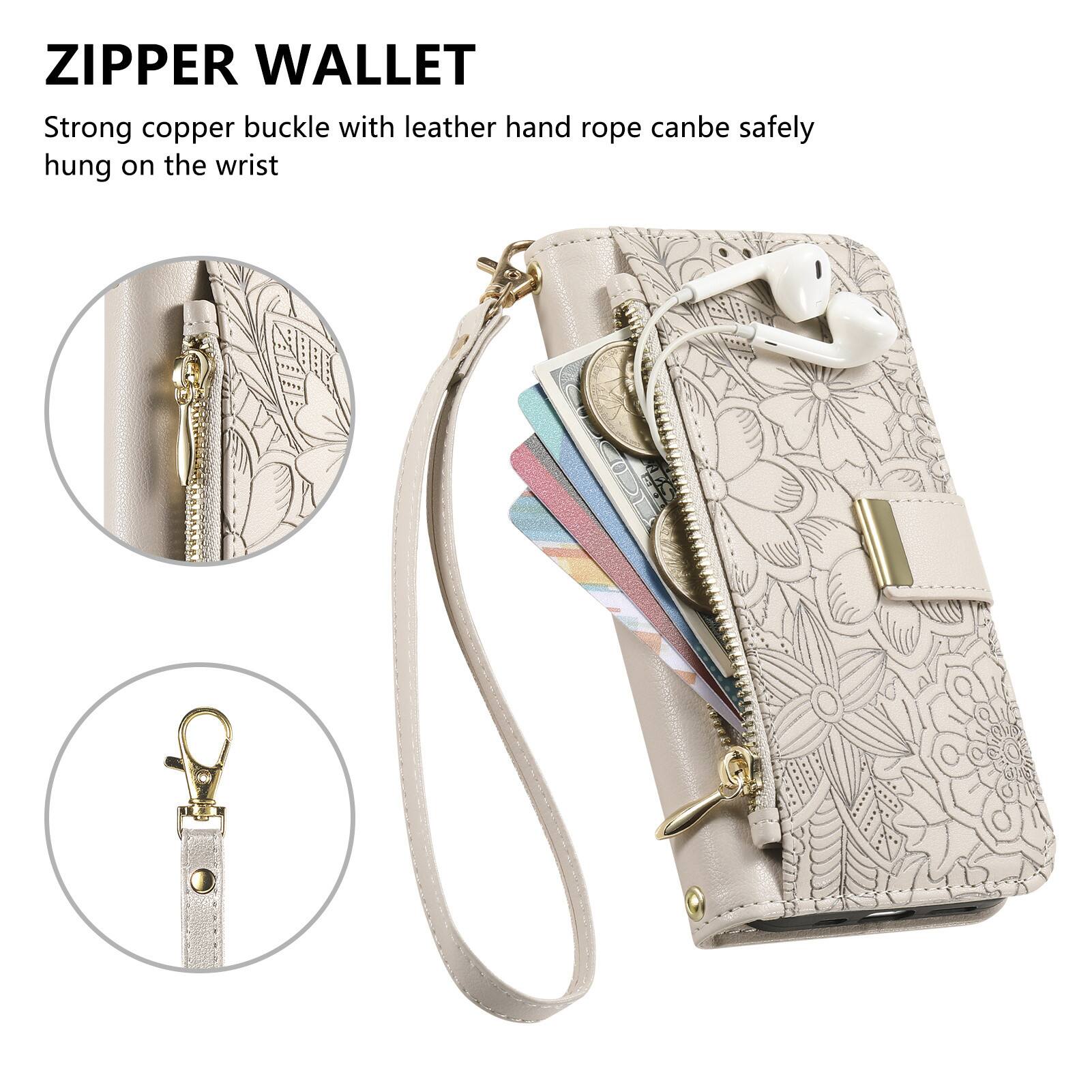 ZIPPER WALLET

Strong copper buckle with leather hand rope can be safely hung on the wrist