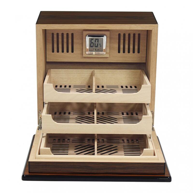 Alt View 1. Prestige - Elevate (Rio Rosewood) Cigar Humidor - Rio Rosewood Finish.