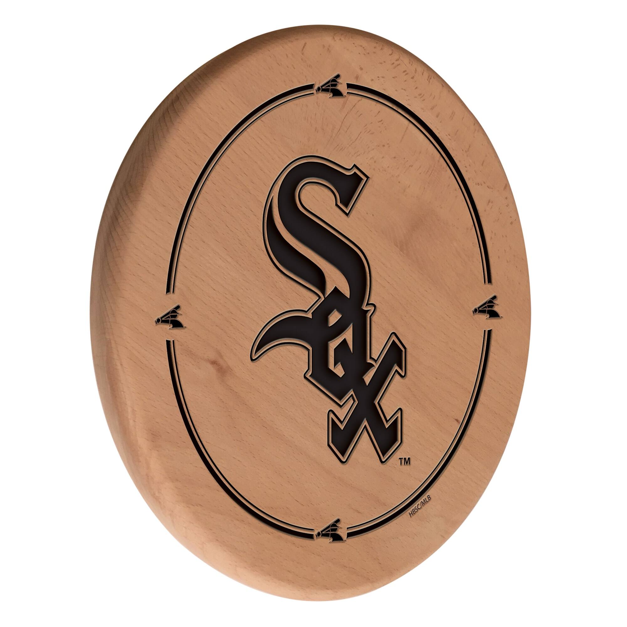 Natural Chicago White Sox 13" Laser Engraved Solid Wood Sign