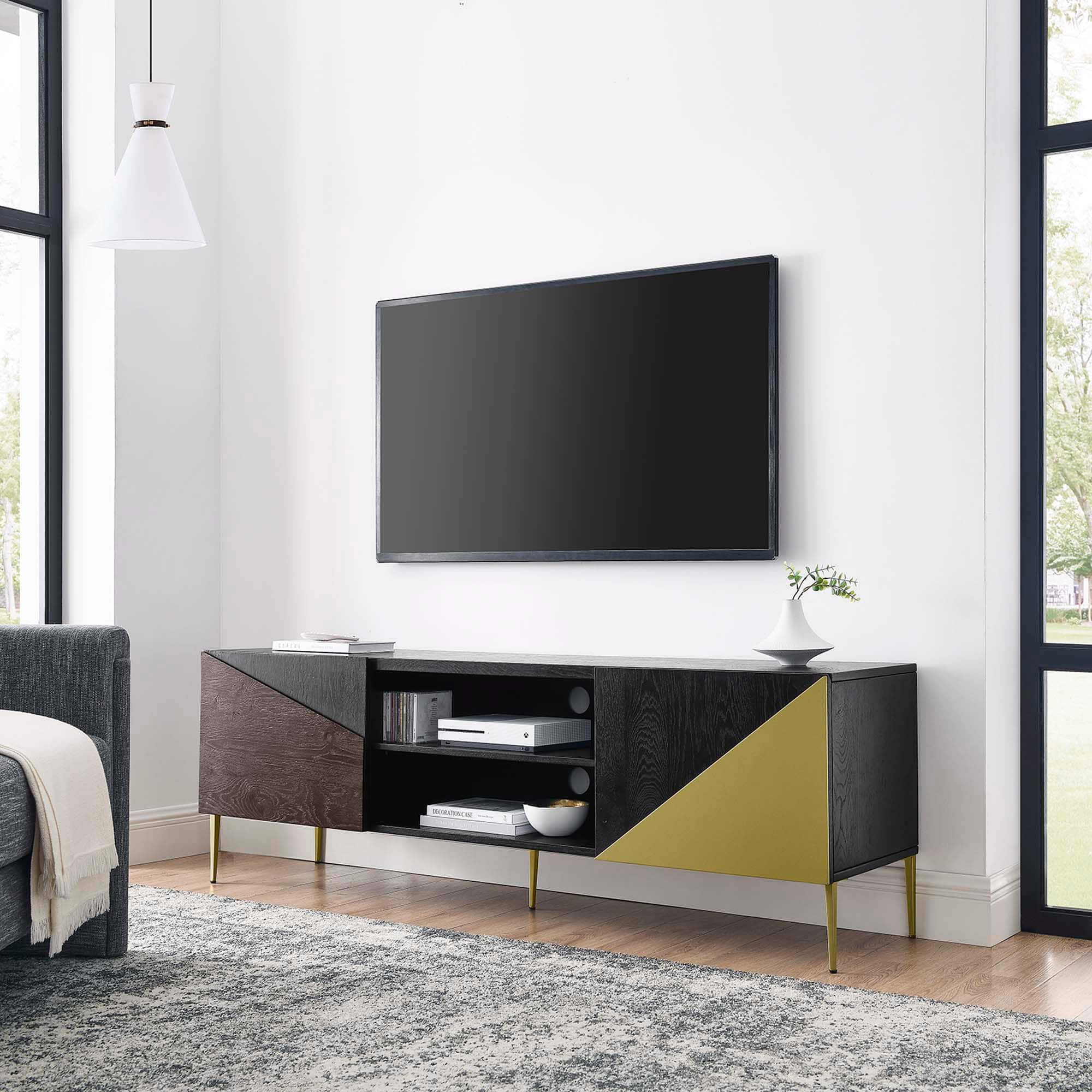 Alchemist 72" TV Stand by Modway - Black Gold