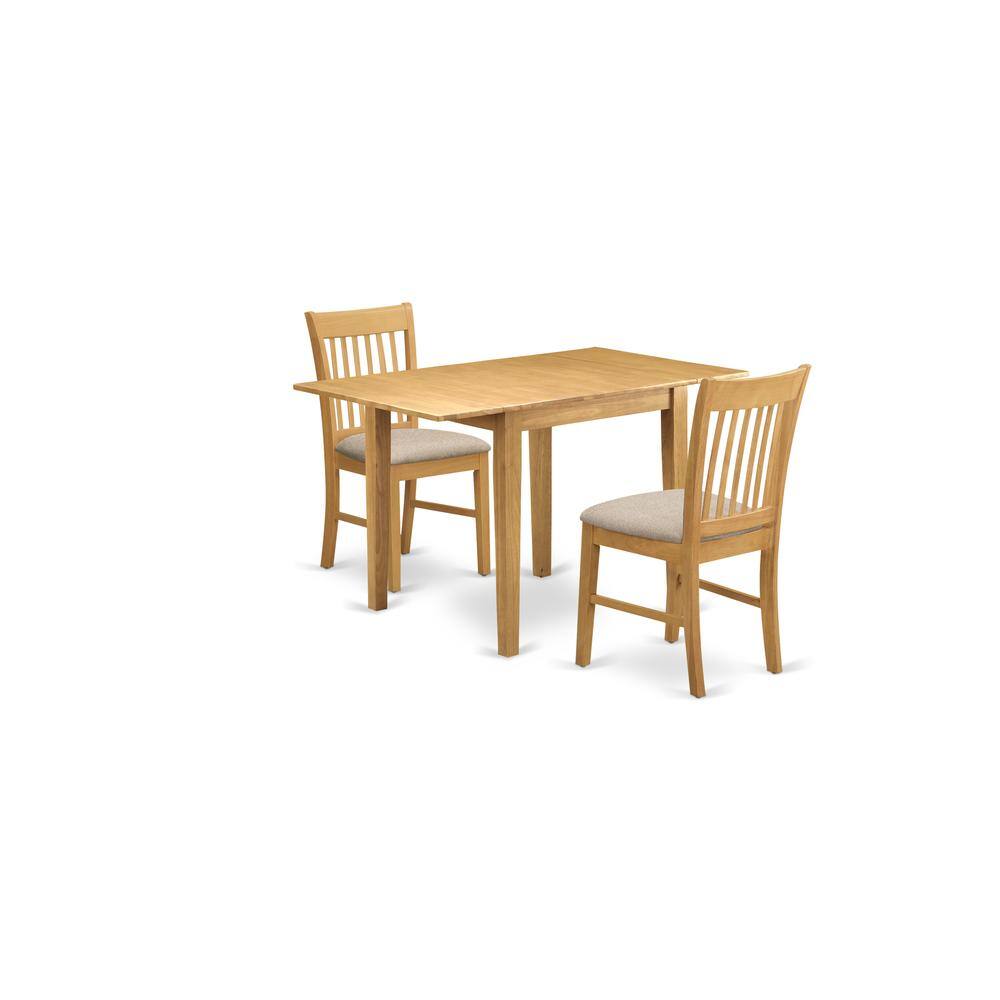 Left. East West Furniture - Dining Room Set Oak - Brown.