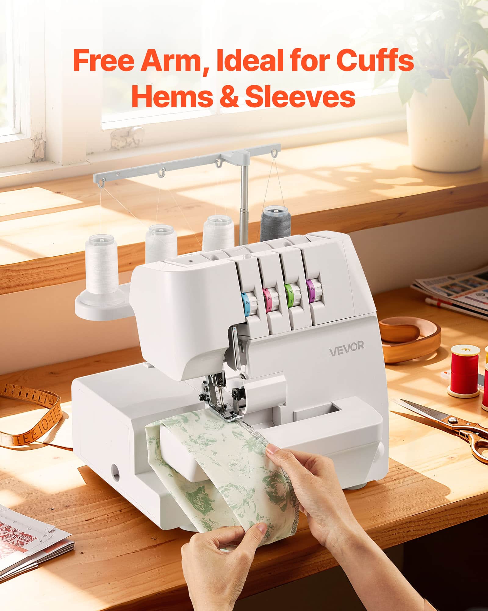 VEVOR Serger Overlock Sewing Machine, 1250 Stitches Per Minute, 2