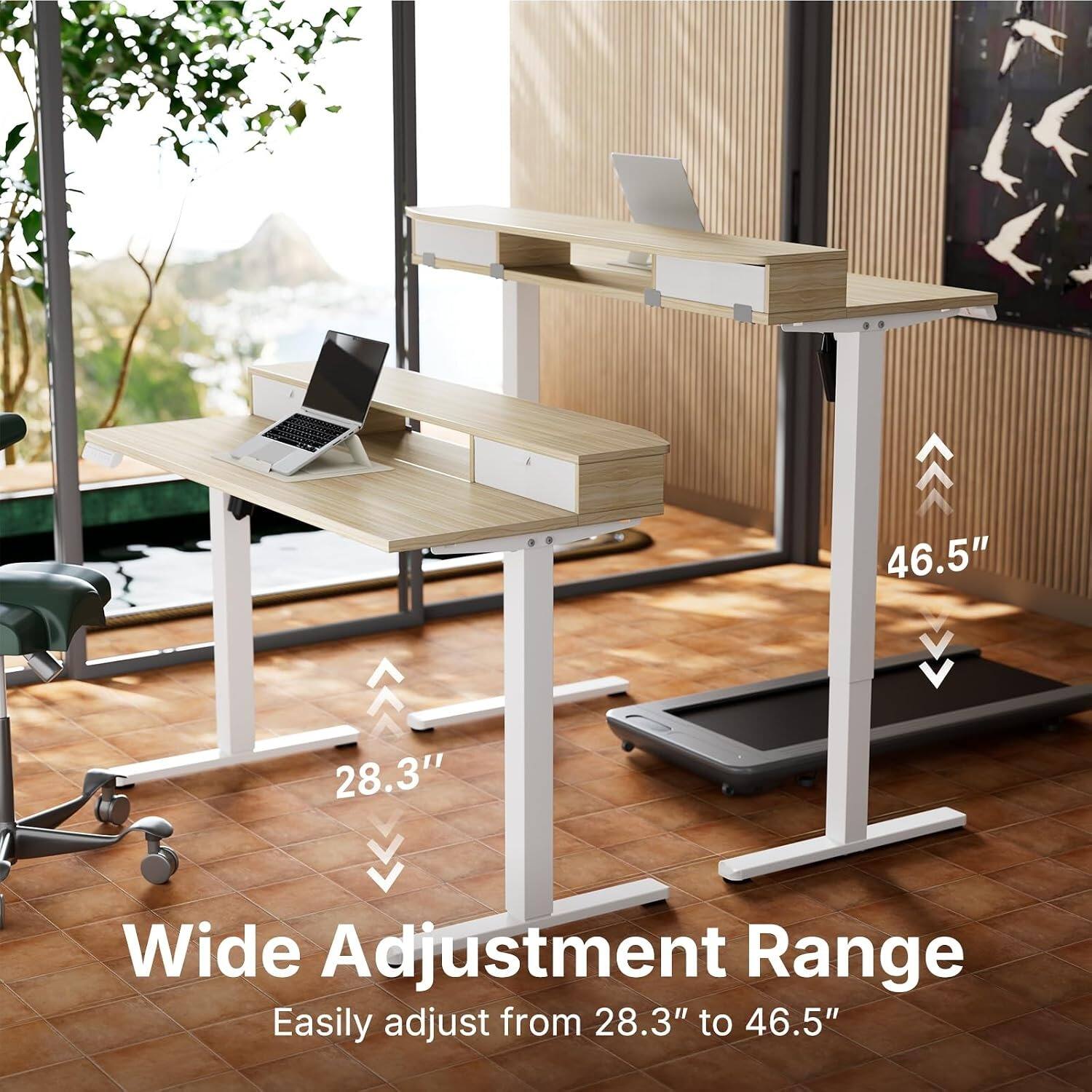 46.5" 28.3" Wide Adjustment Range Easily adjust from 28.3" to 46.5"