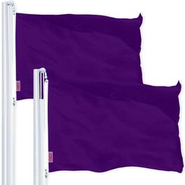 G128 - 2-Pack 2.5 x 4 ft 150D Polyester Flag, Indoor/Outdoor with Brass Grommets - Purple