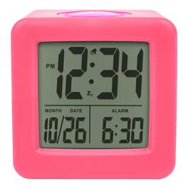 Equity - Digital Silicone Cube Alarm Clock with On-Demand Backlight - Pink