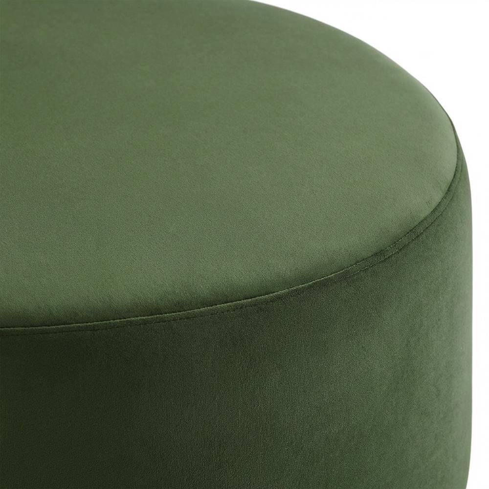 Alt View 1. Outdoor Escape - Performance Velvet Upholstered Outdoor Ottoman In Neutral Color - Green.