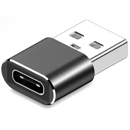 Front. Entronix - Entronix USB-A to USB-C Adapter for iPhone, Android, Tablets, and Laptops - Silver.