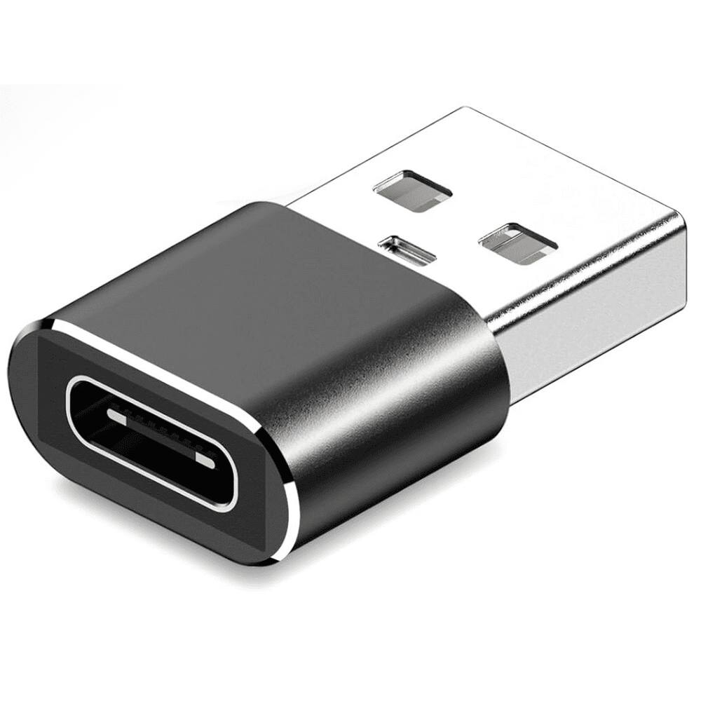 Front. Entronix - Entronix USB-A to USB-C Adapter for iPhone, Android, Tablets, and Laptops - Silver.