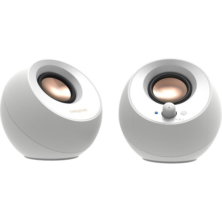 Alt View 1. Creative Labs - Creative Pebble V3 2.0 Bluetooth Speaker System - 8 W RMS - White - Desktop - 100 Hz to 17 kHz - White.