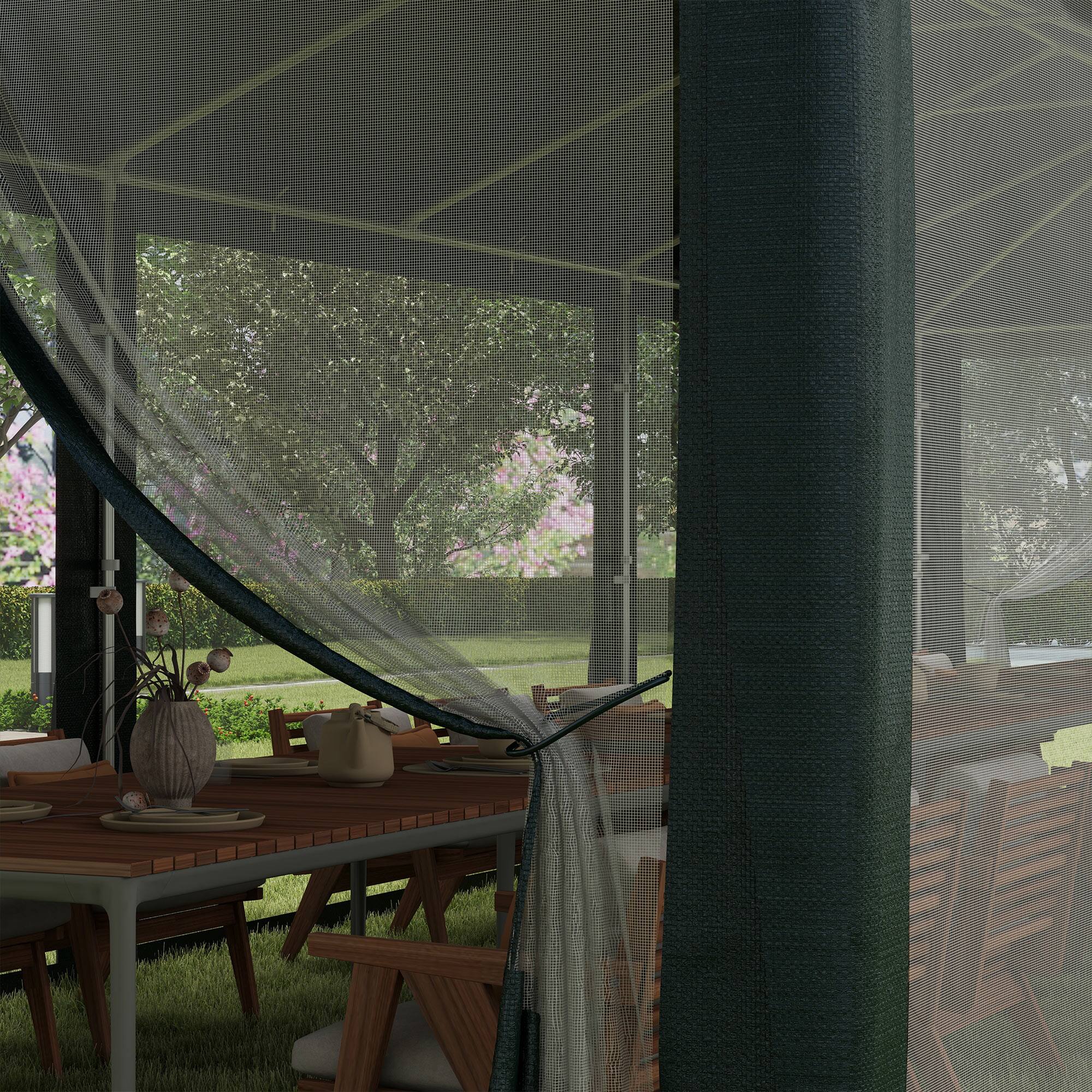 Alt View 5. Outsunny - 10' x 28' Party Tent, Outdoor Wedding Canopy & Gazebo with Removable Sidewalls, Shade Shelter for Events, BBQs - Green.