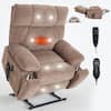 Front. Boyel Living - Brown Heat Massage Dual Motor Infinite Position Up to 350 LBS Large Electric Power Lift Recliners - Brown.