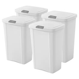 Sterilite - 13 Gallon TouchTop Wastebasket with Titanium Latch, (4 Pack) - White