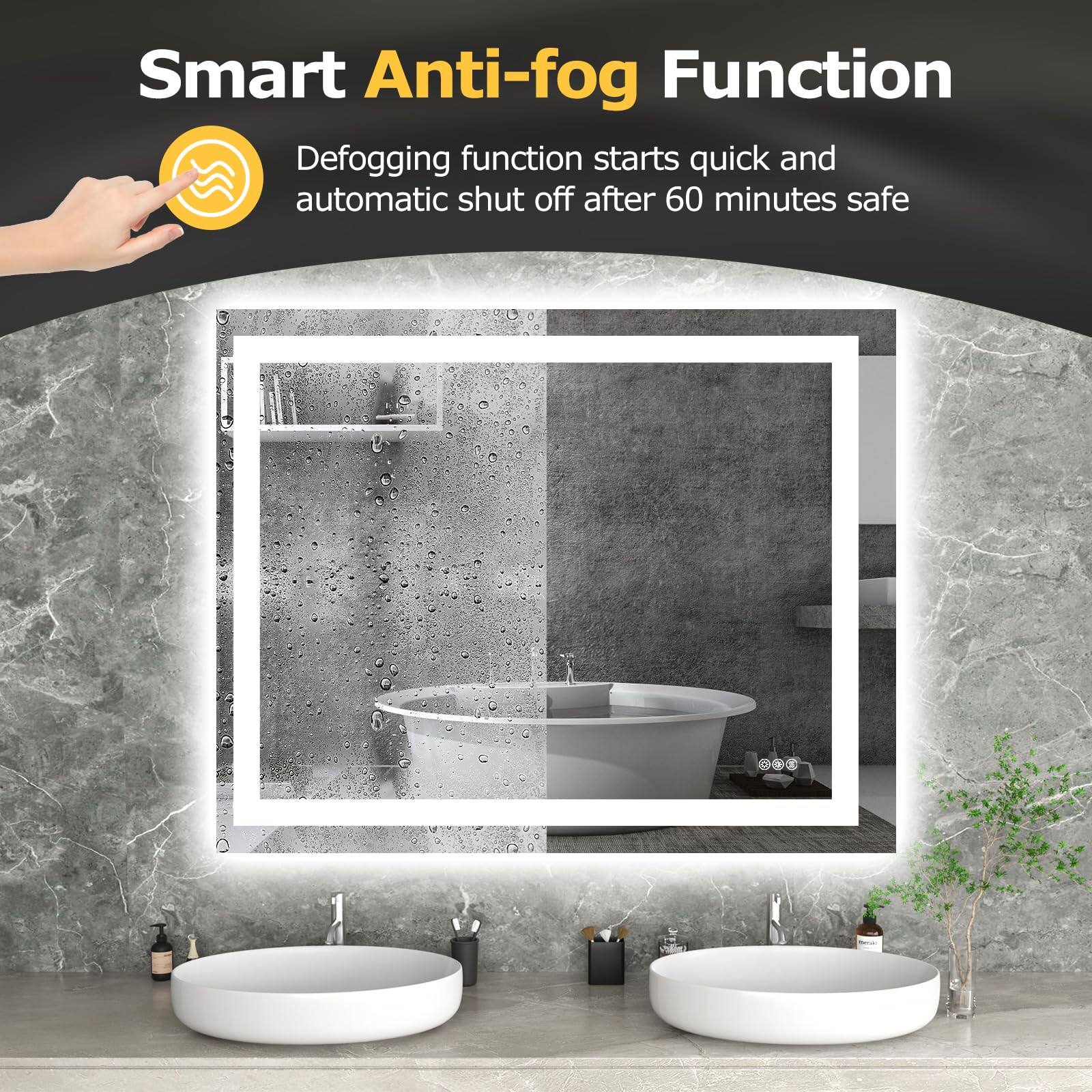 Smart Anti-fog Function

Defogging function starts quick and automatic shut off after 60 minutes safe