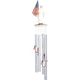 FC Design - 23" Long US Navy with US Flag Round Top Wind Chime Outdoor Patio or Garden Hanging Decoration - Multi-Color