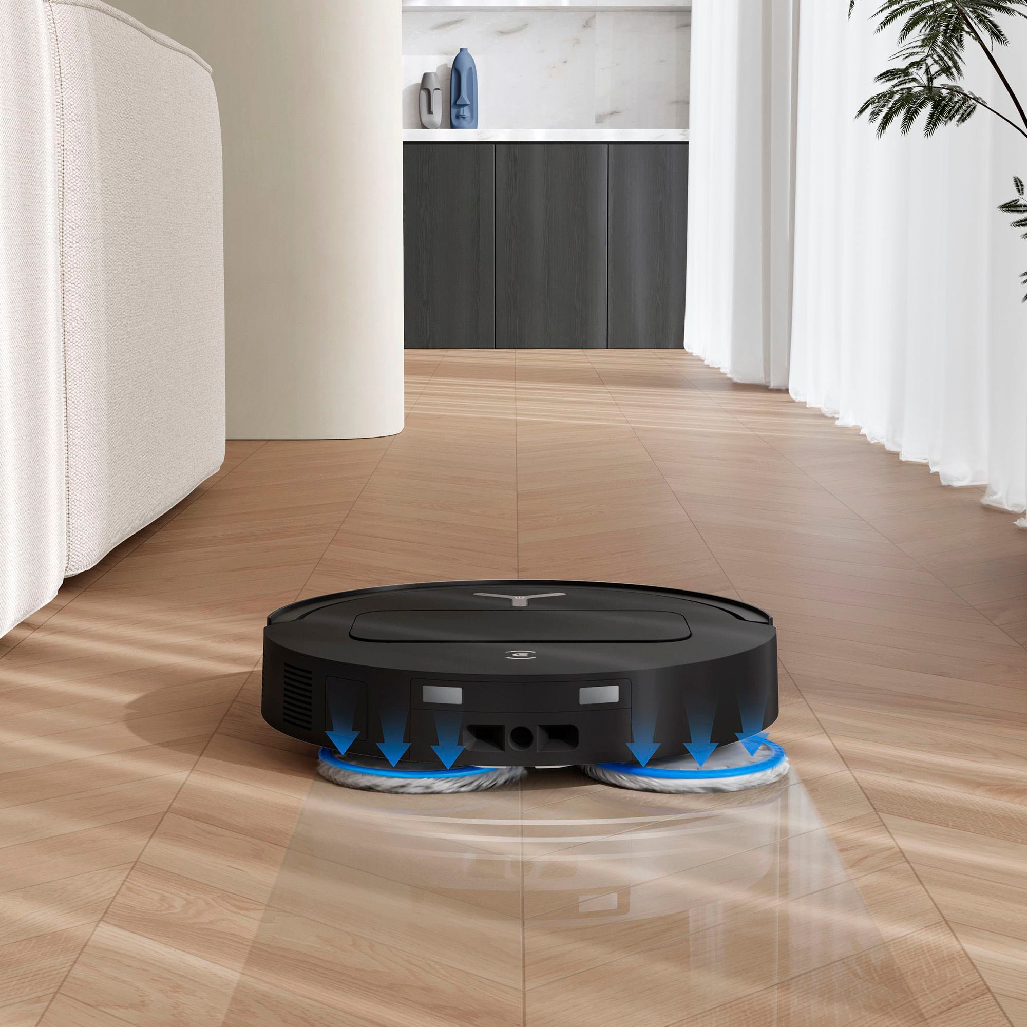 Alt View 2. ECOVACS Robotics - T50 OMNI Robot Vacuum and Spinning Mop plus Auto-Cleaning Station - Black.